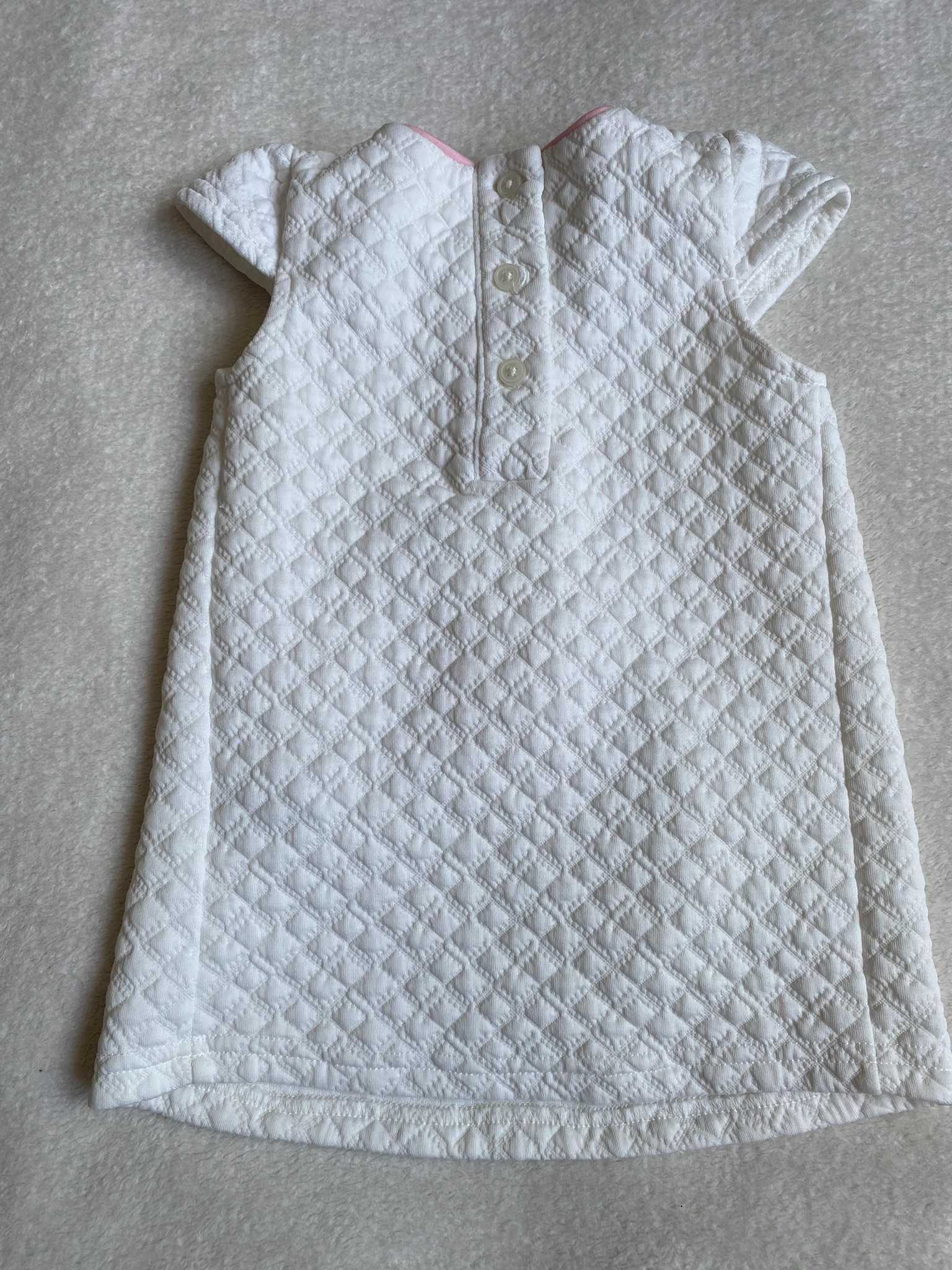 Piękna biała sukienka okolicznościowa do chrztu - rozm. 68 cm