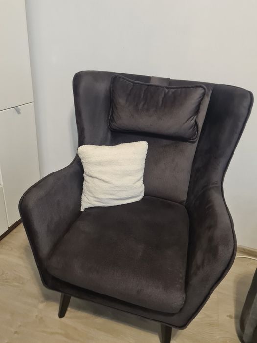 Fotel uszak antracytowy