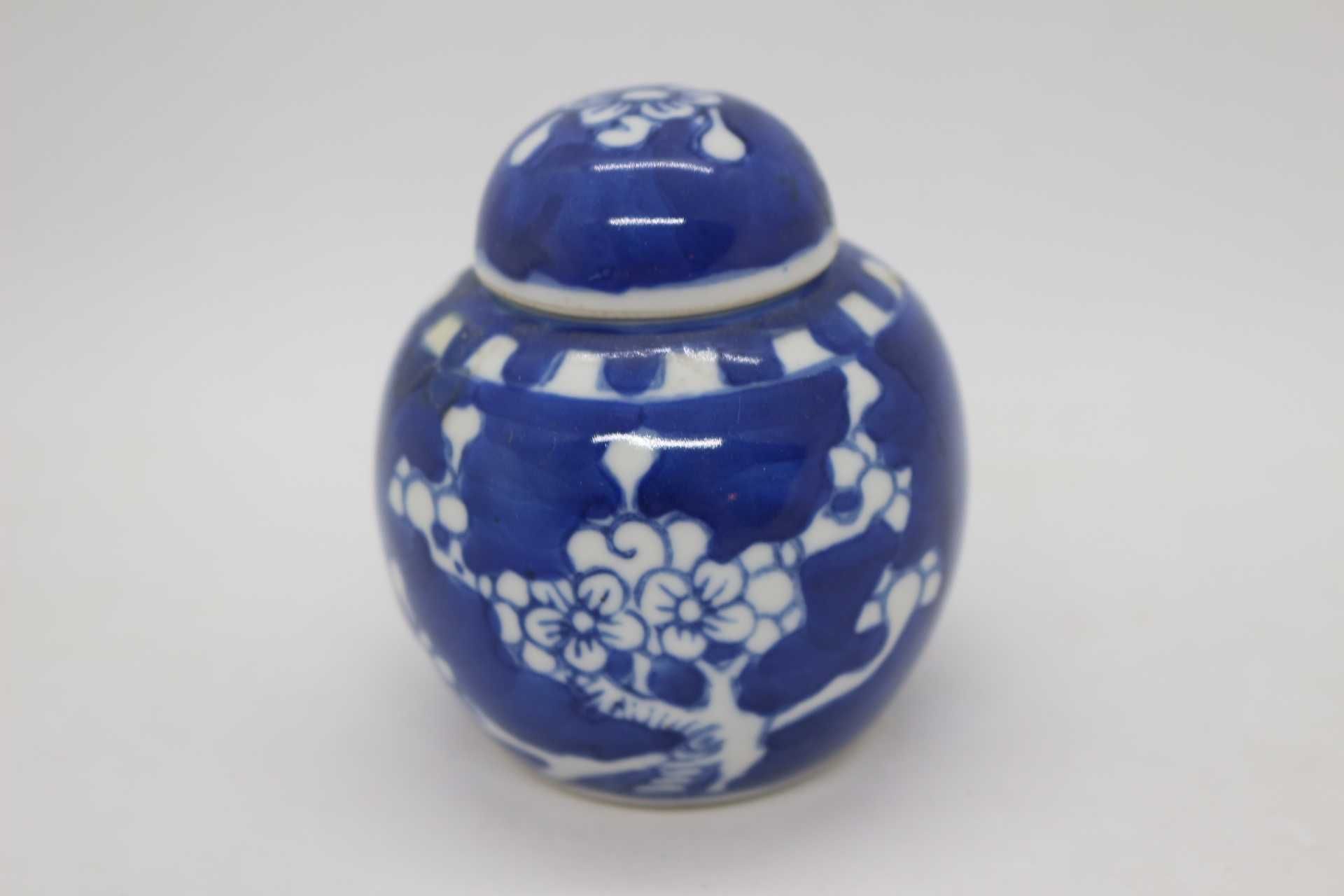 Pote Porcelana Chinesa Decoração Ginger a Azul e Branco XIX 6,5 cm