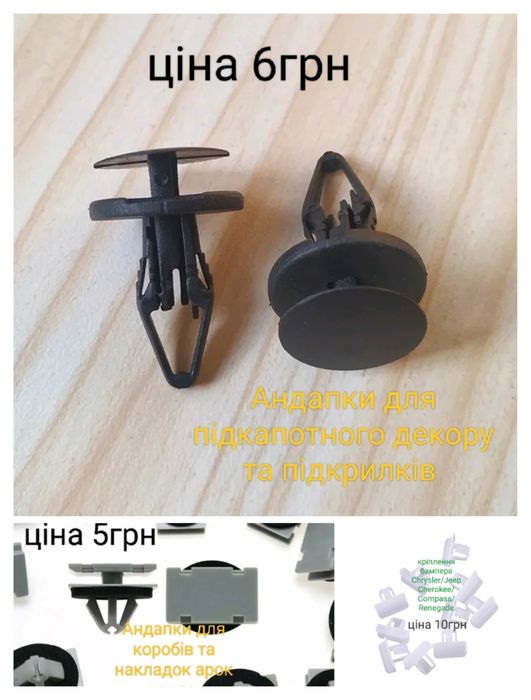 Продаж кріплення андапки та упорів капоту Ford /Jeep Cherokee/Renegade