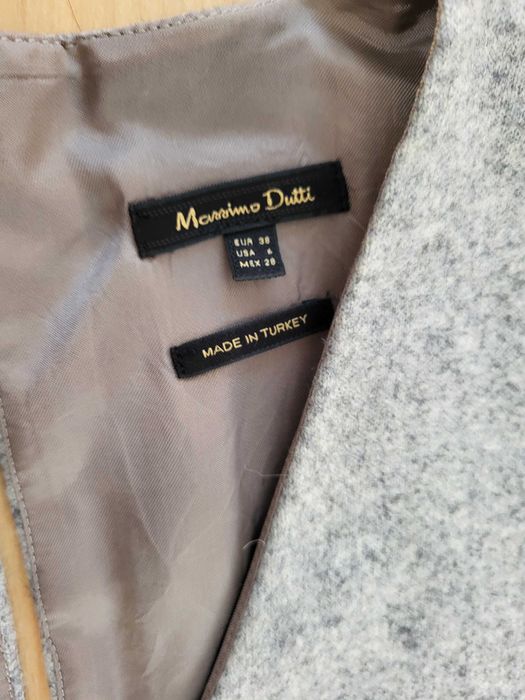 Massimo Dutti 38 szara sukienka wełna