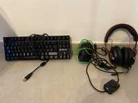 Kit Gaming completo com teclado, rato e fone de ouvido