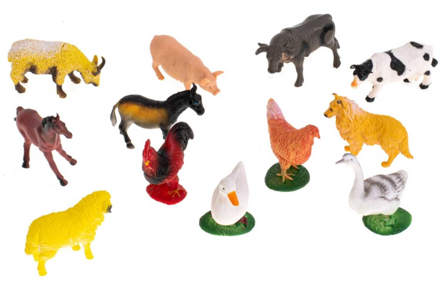 12 sztuk figurek zwierząt polskich FARMA