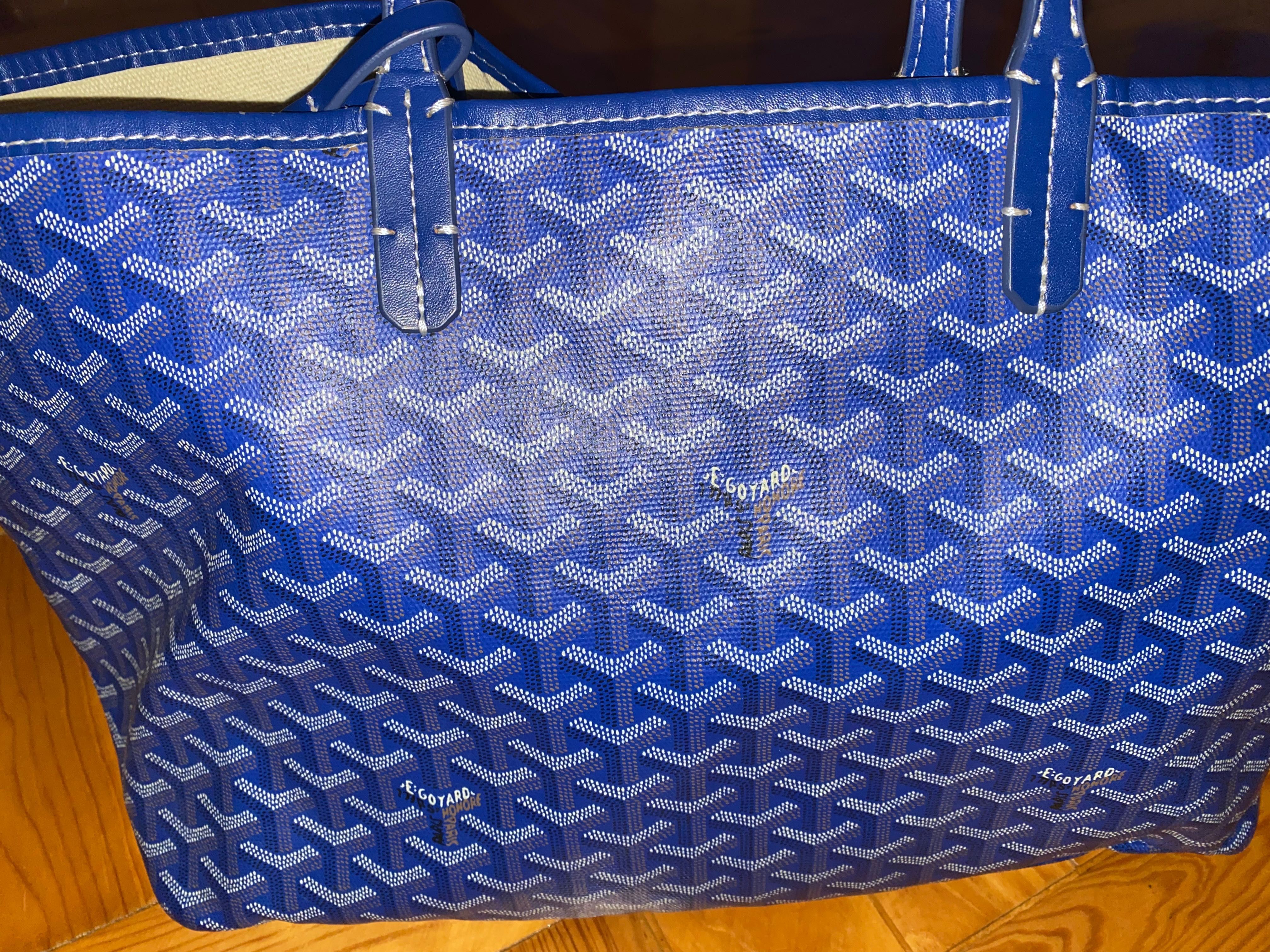 Carteira Goyard azul com número de série