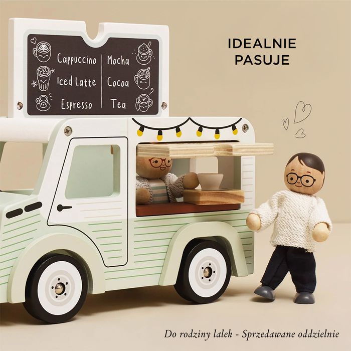 Drewniany samochód retro kawiarnia zabawka dla dzieci sklep kawa LTV