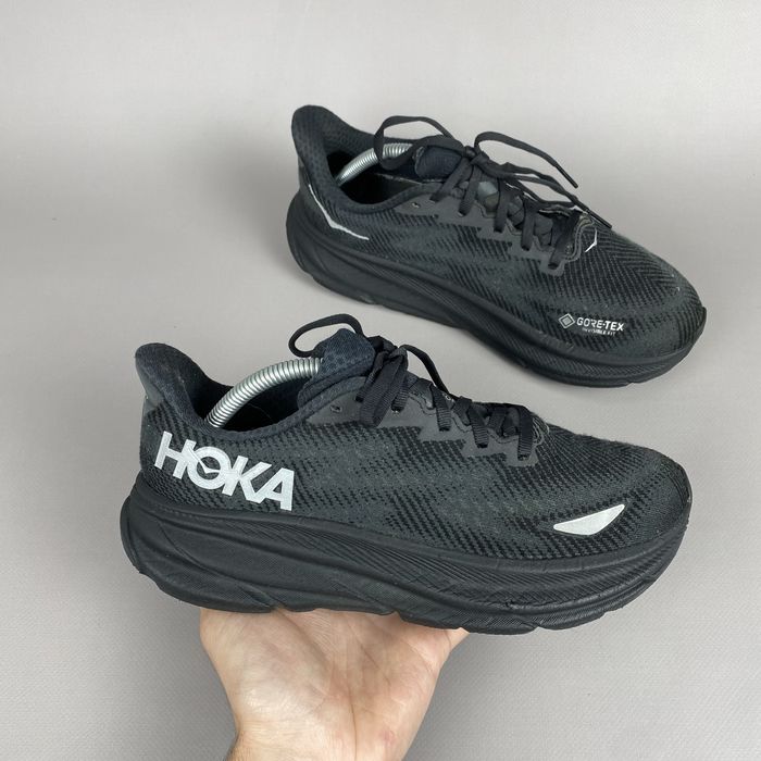 р.38 Оригінал! Кросівки Hoka Clifton 9 Black Gore Tex Чорні