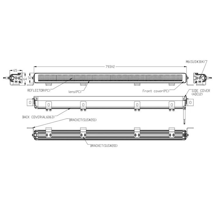 Halogen LED ledbar tralert 800 lazer hella