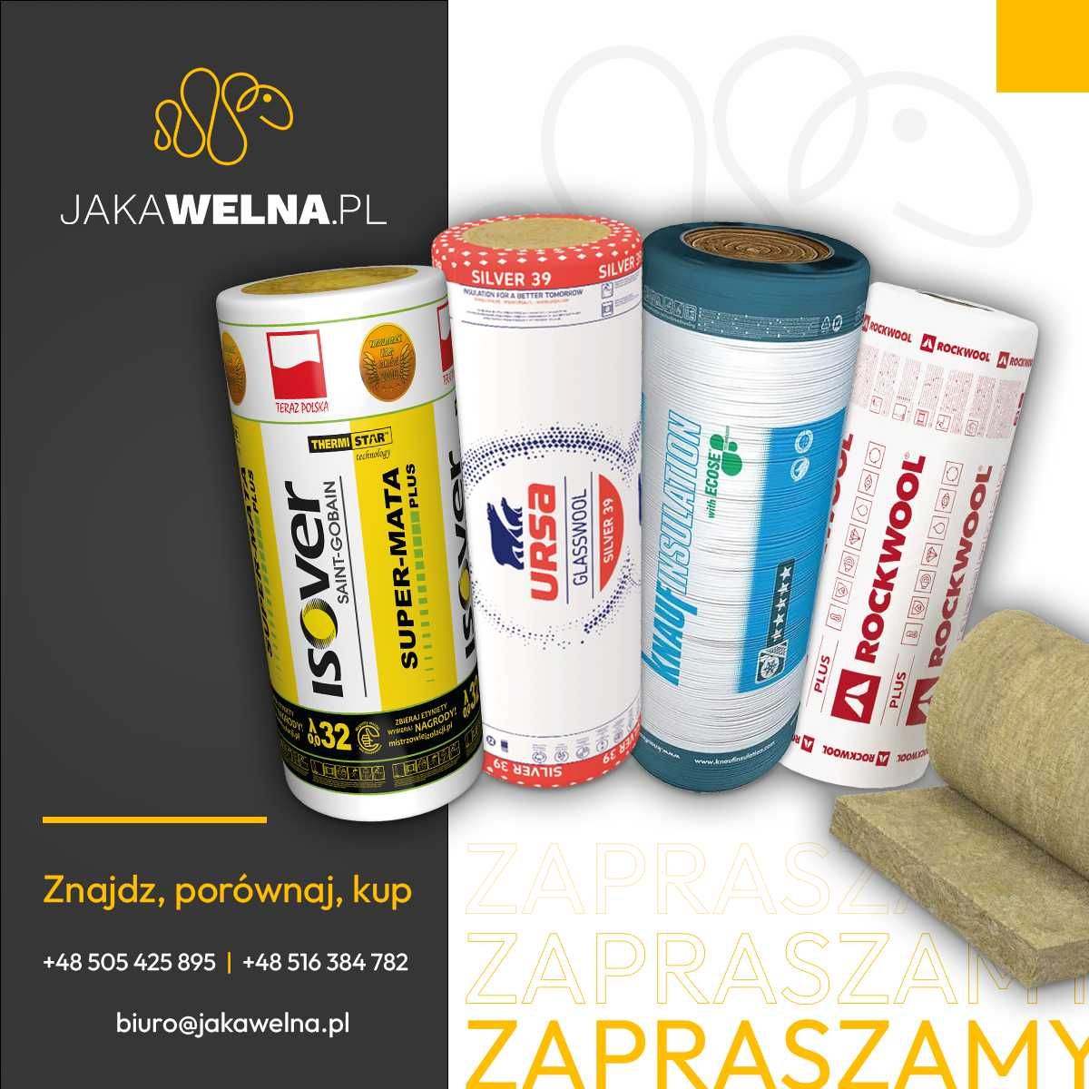 Wełna mineralna / skalna / szklana - wszystkich producentów TANIO!