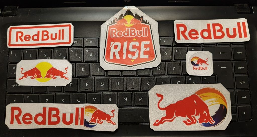 Pack de 7  Autocolantes Red Bull Rise - Envio Grátis