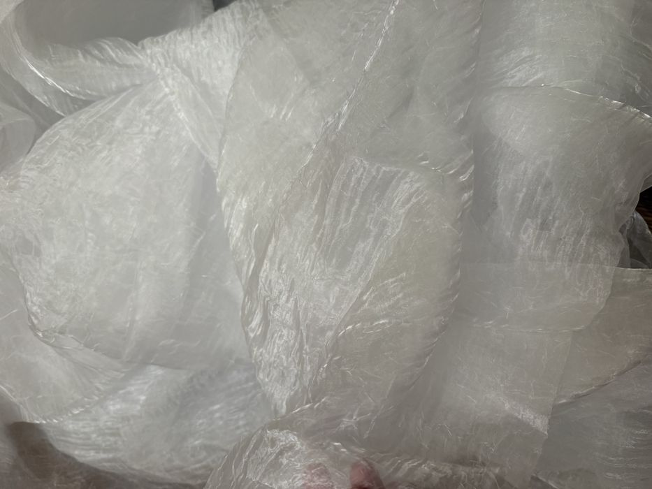 Органза жатая белая