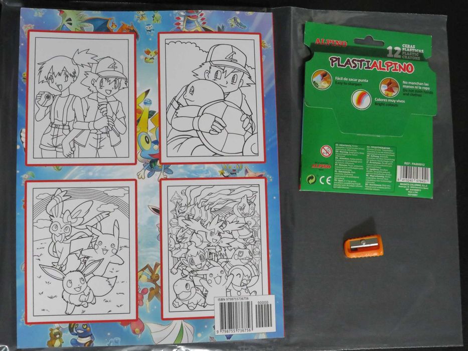 Livro Pokemon para pintar + oferta caixa lapis cera Novo e Selado