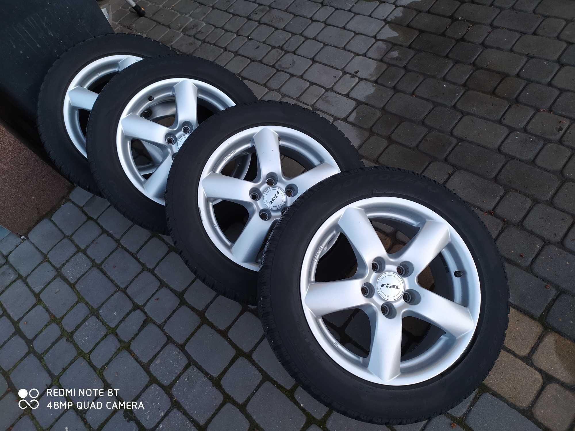 Koła Audi VW Skoda Seat alu 16" 5x112 7J ET42, opony Pirelli 205/55/16