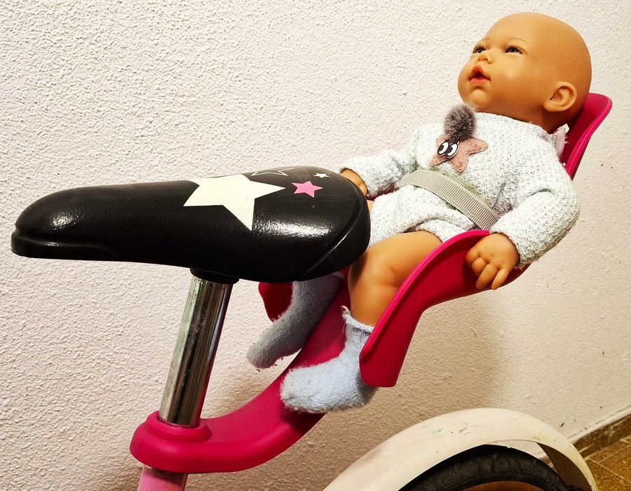 Bicicleta rosa Princess 16" com cadeirinha de boneca