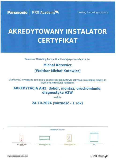 Pompa ciepła Panasonic Aquarea HP 7kW Split - montaż w DOBREJ cenie!