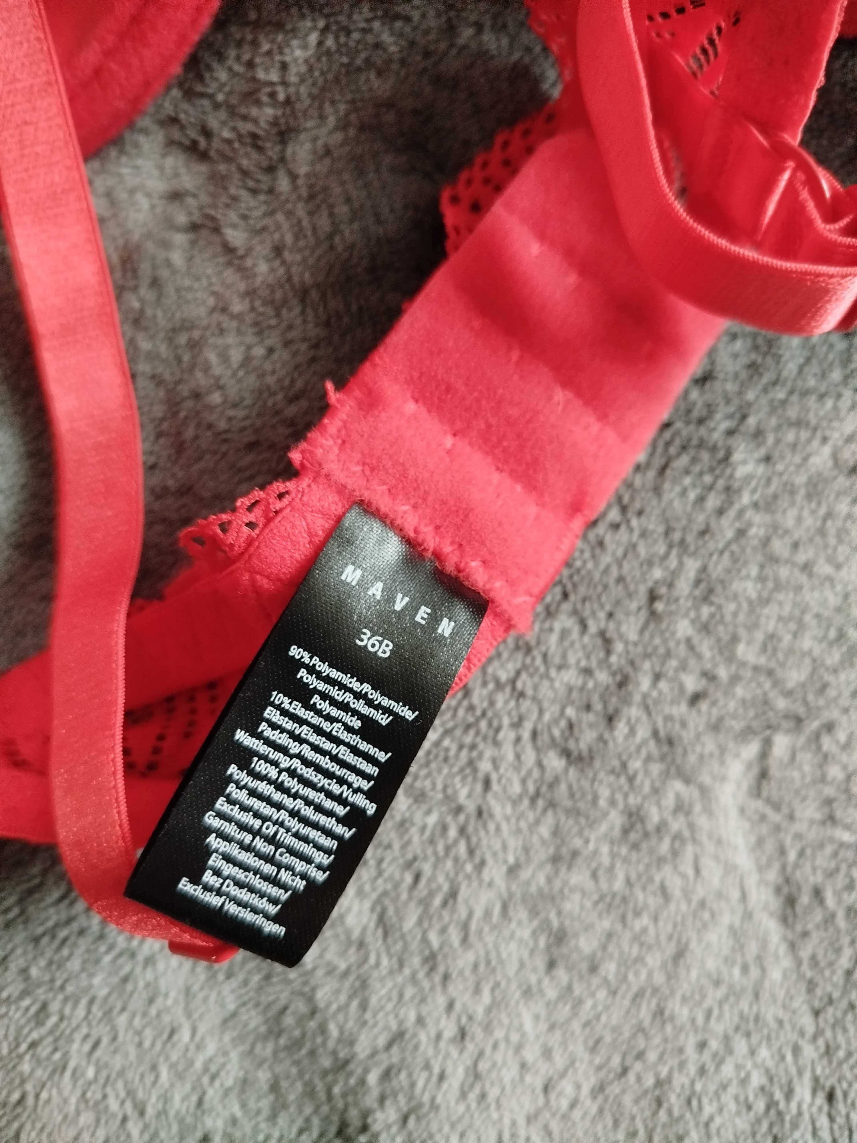 Nowy czerwony stanik biustonosz damski rozmiar 80 B TK Maxx