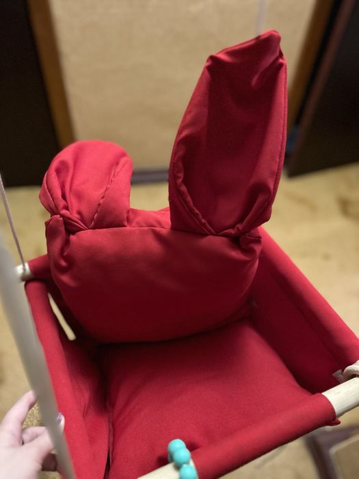 Гойдалка качеля підвісна  деревʼяна зайчик