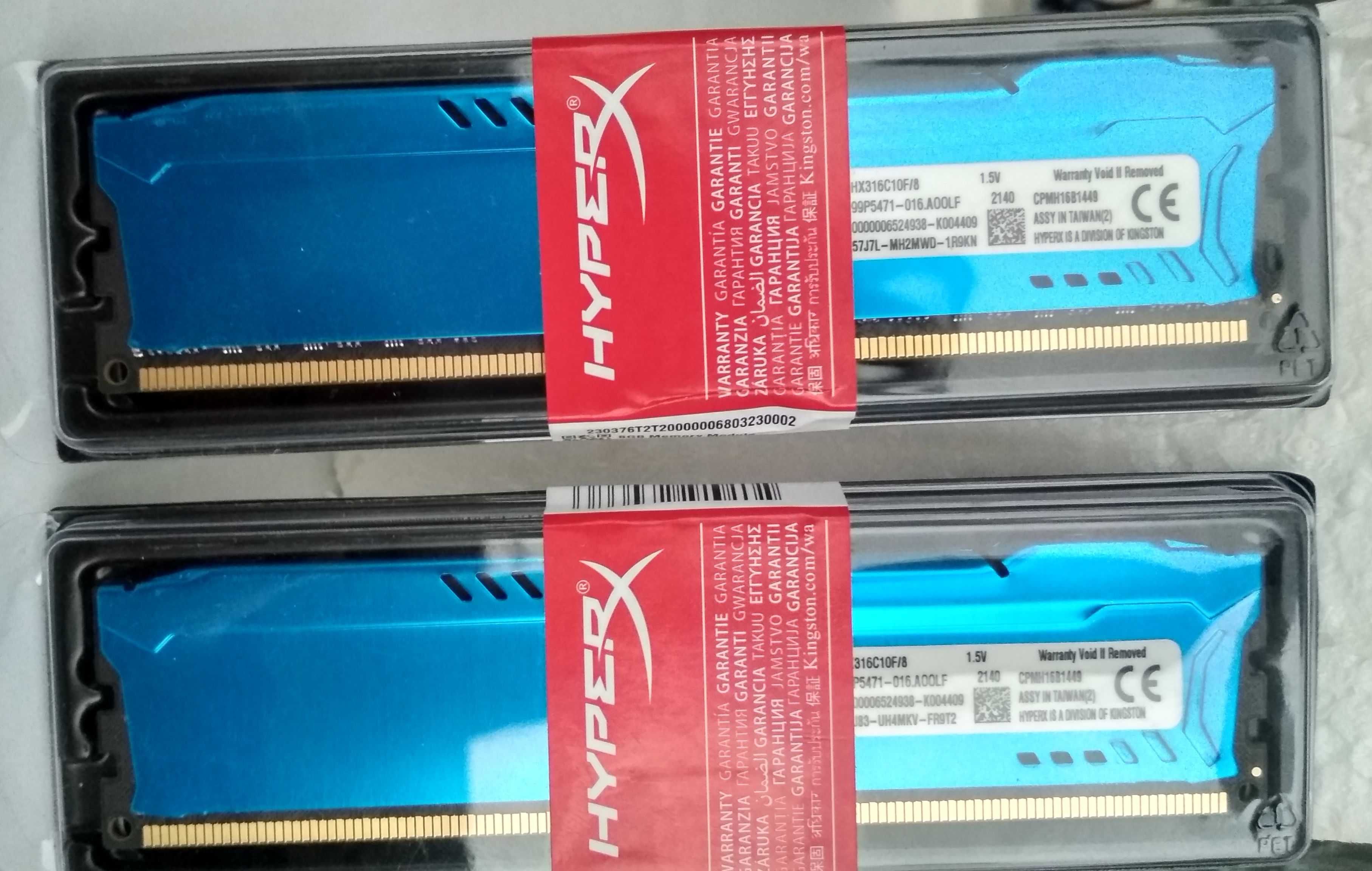 Kingston DDR3 8GB + Kingston DDR3 8GB две планки ОЗУ 1600Mhz PC