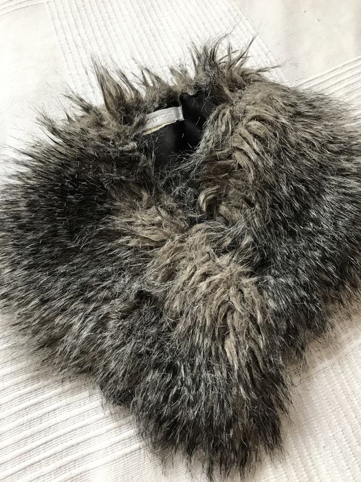 Szalik kolnierz sztuczne futerko w stylu vintage do płaszcza