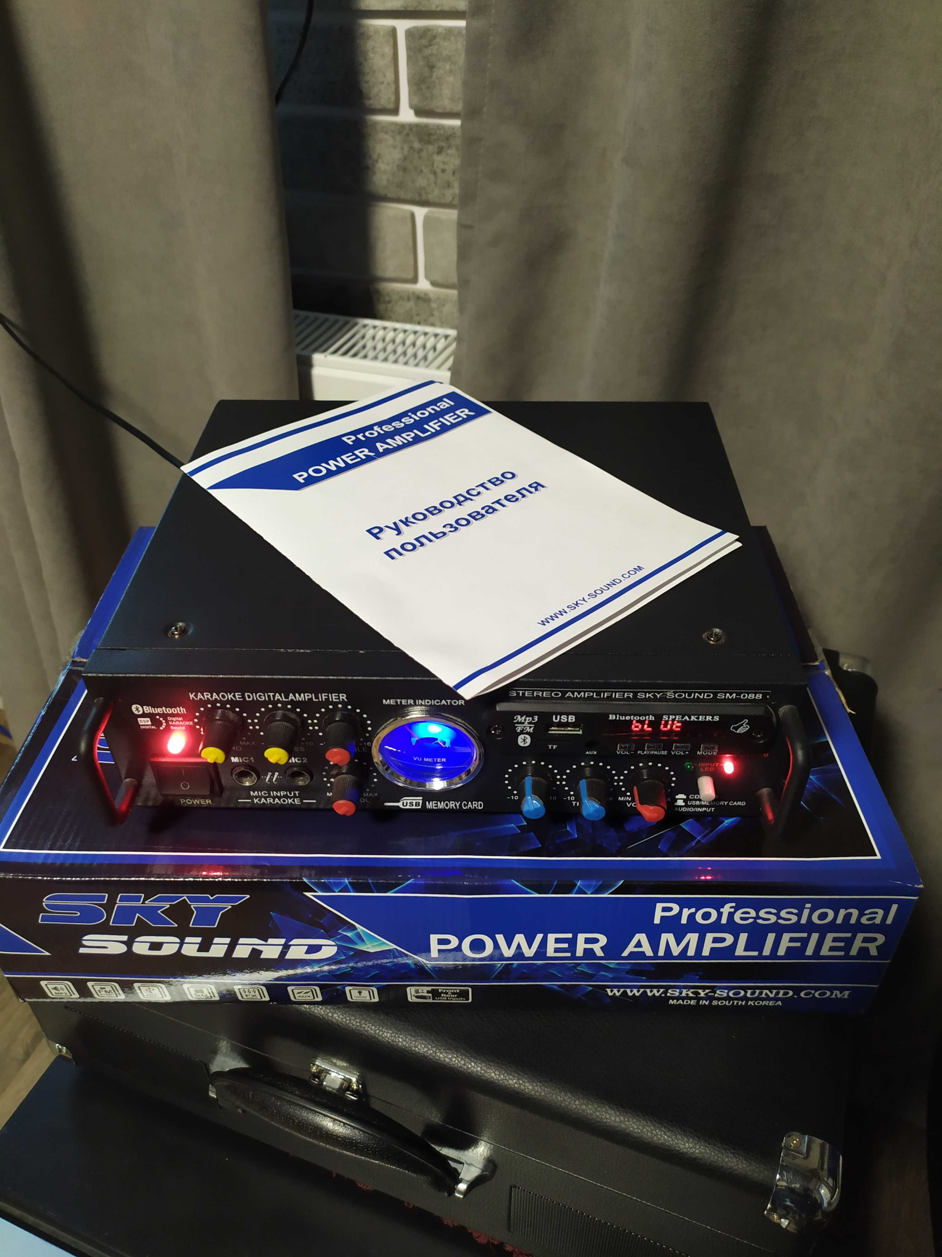 Підсилювач потужності + караоке SKY SOUND SM-088a (2*50W) Bluetooth
