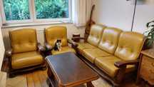 Zestaw wypoczynkowy skórzany Sofa +2 Fotele