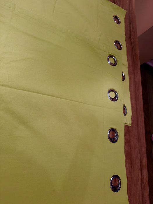 Zasłony zaciemniające Home&you limonkowe 2 sztuki komplet 140x212 cm