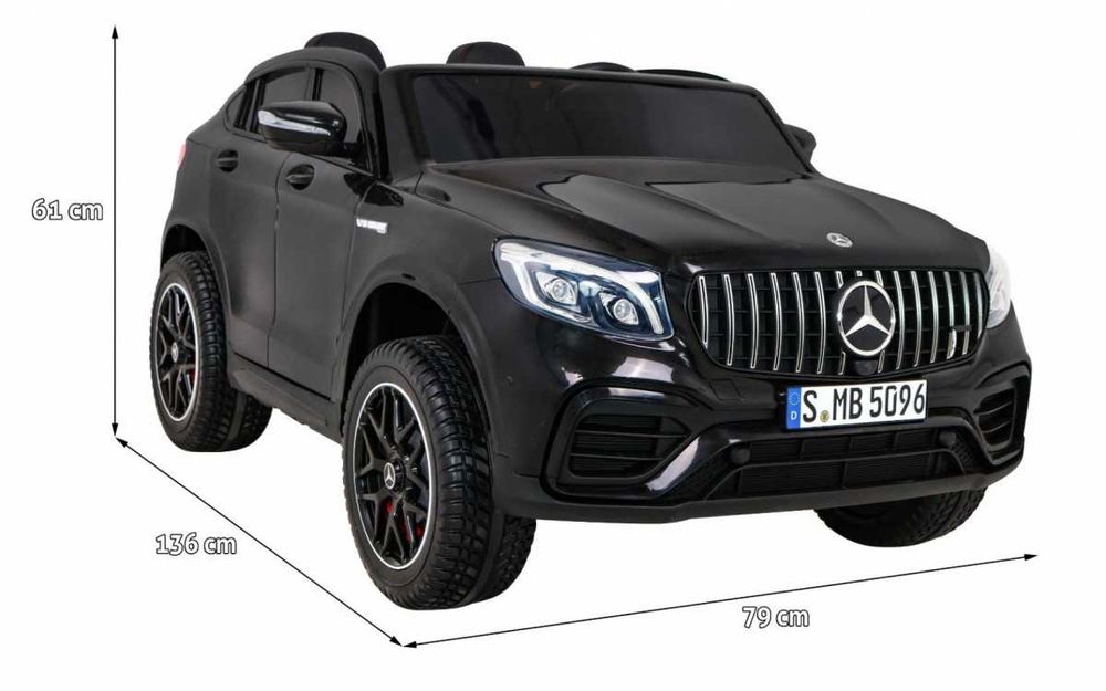Auto licencja Mercedes GLC 63S dla 2 dzieci Czarny, Napęd 4x4 do 35kg