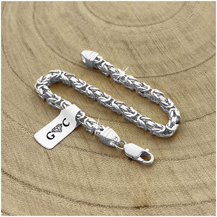 Gruba Srebrna Bransoletka Damska Splot Królewski 21cm/4,3mm Srebro Pr.