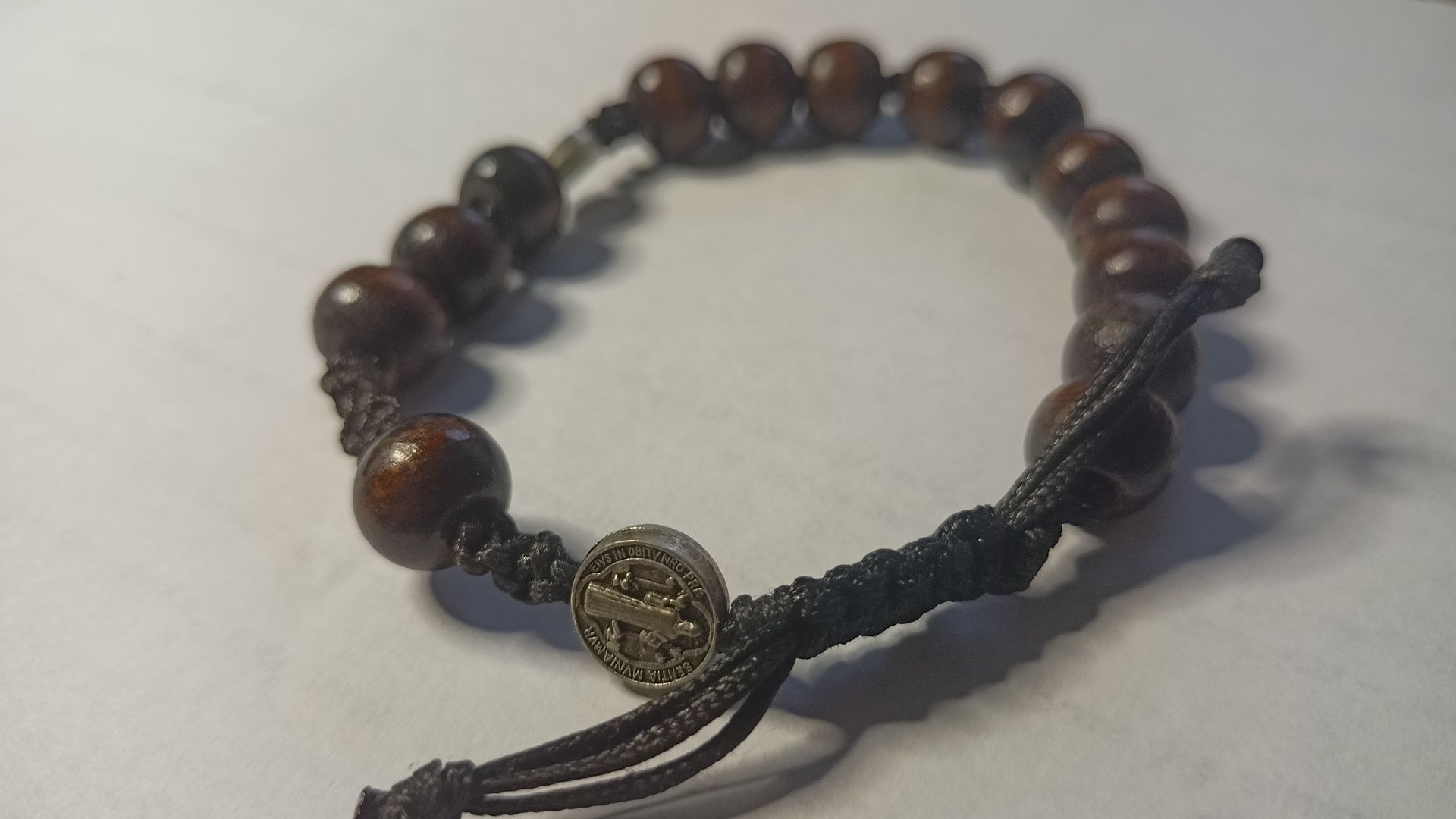 Bransoletka, różaniec na sznurku , regulowana- handmade