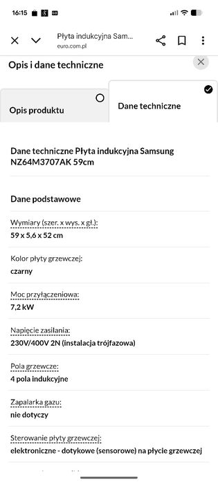 Płyta indukcyjna Samsung sprawna