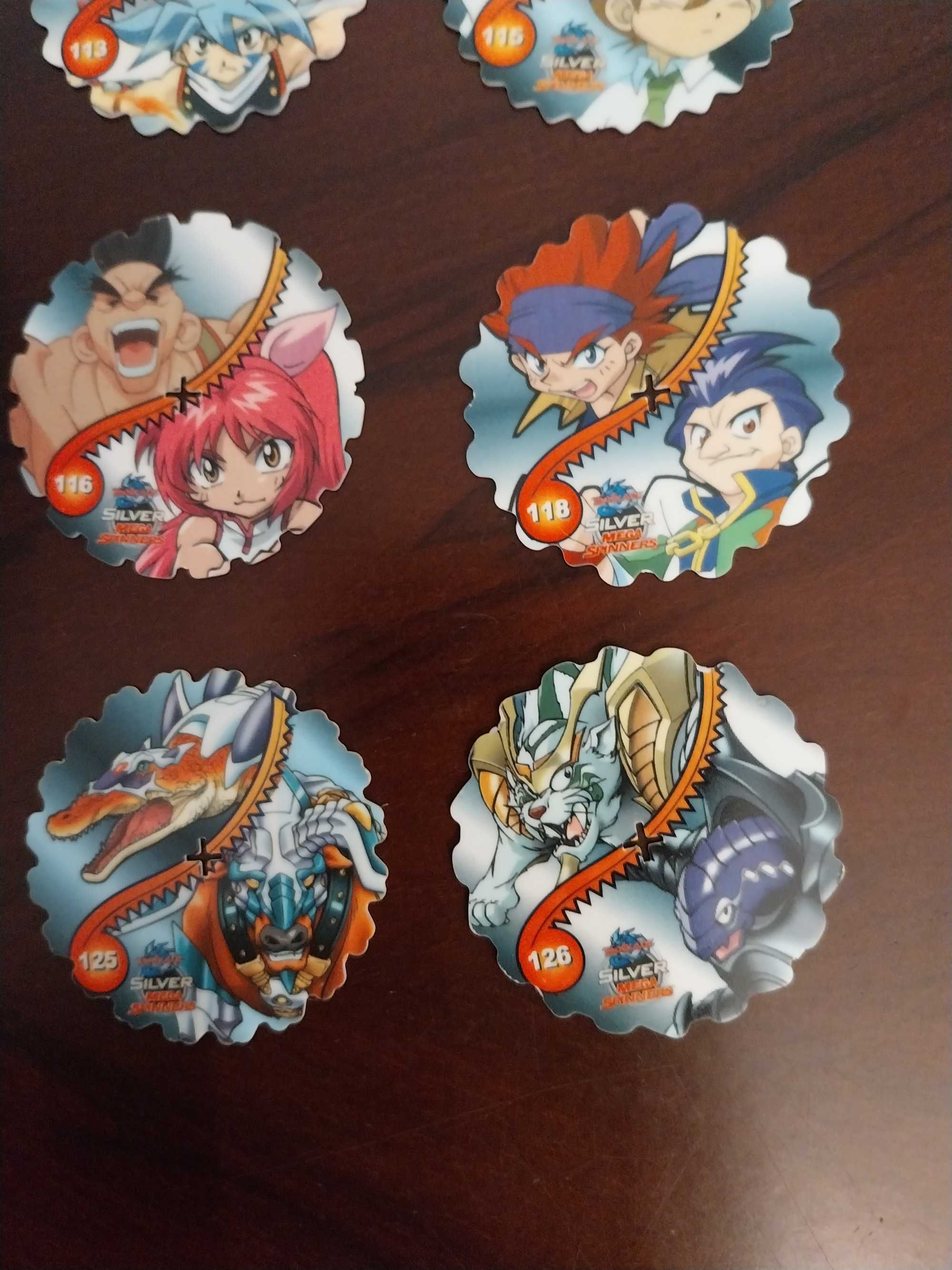 Lote 5 Beyblade Silver Mega Spinners
