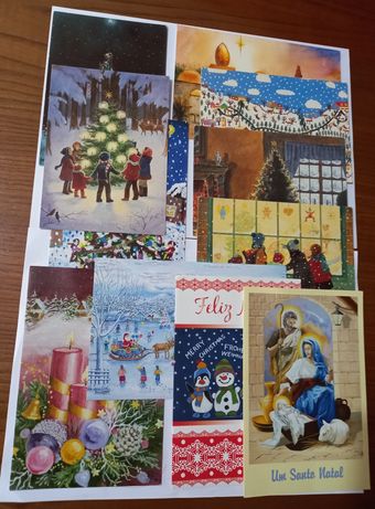 postais ilustrados de Natal coleção lote de onze