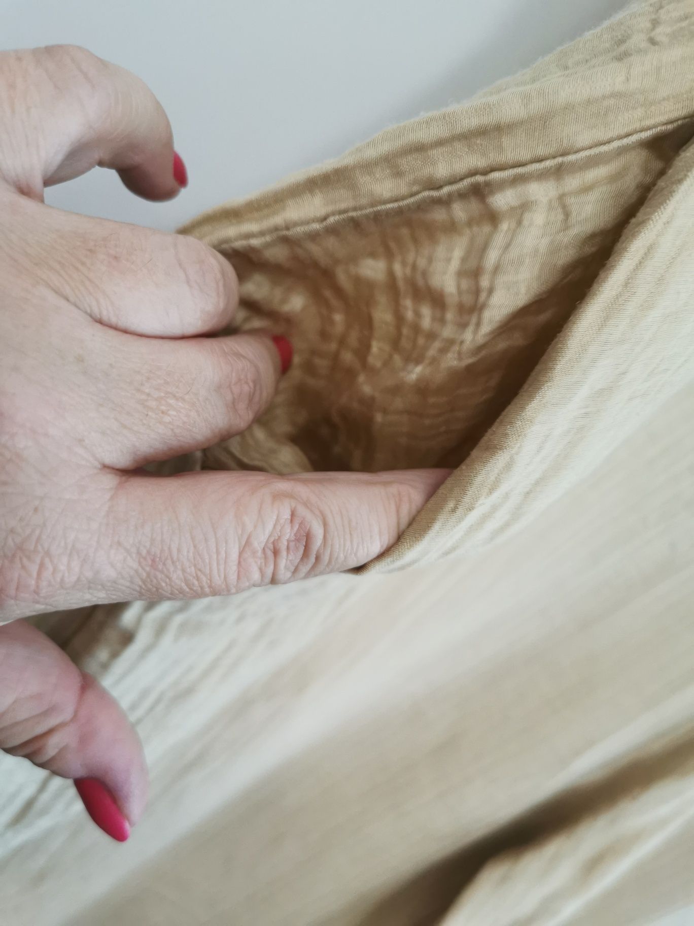 Śliczny karmelowy  luźny kombinezon szerokie nogawki plus size