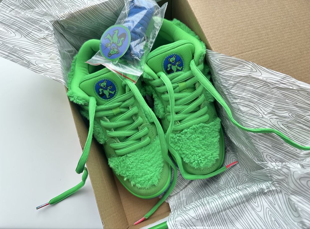 Кросівки кеди Grateful Dead x Nike SB Dunk Low Green Bear CJ5378-300