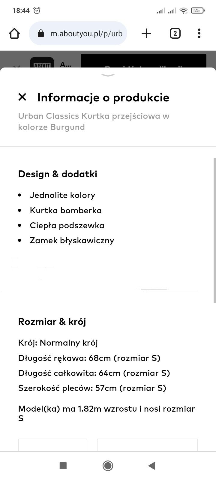 kurtka męska bomberka burgund Urban Classics S.