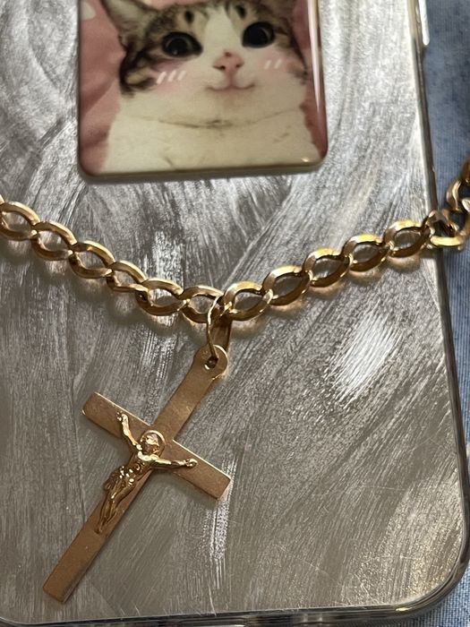 Золотий ланцюжок з хрестиком чоловічий/унісекс