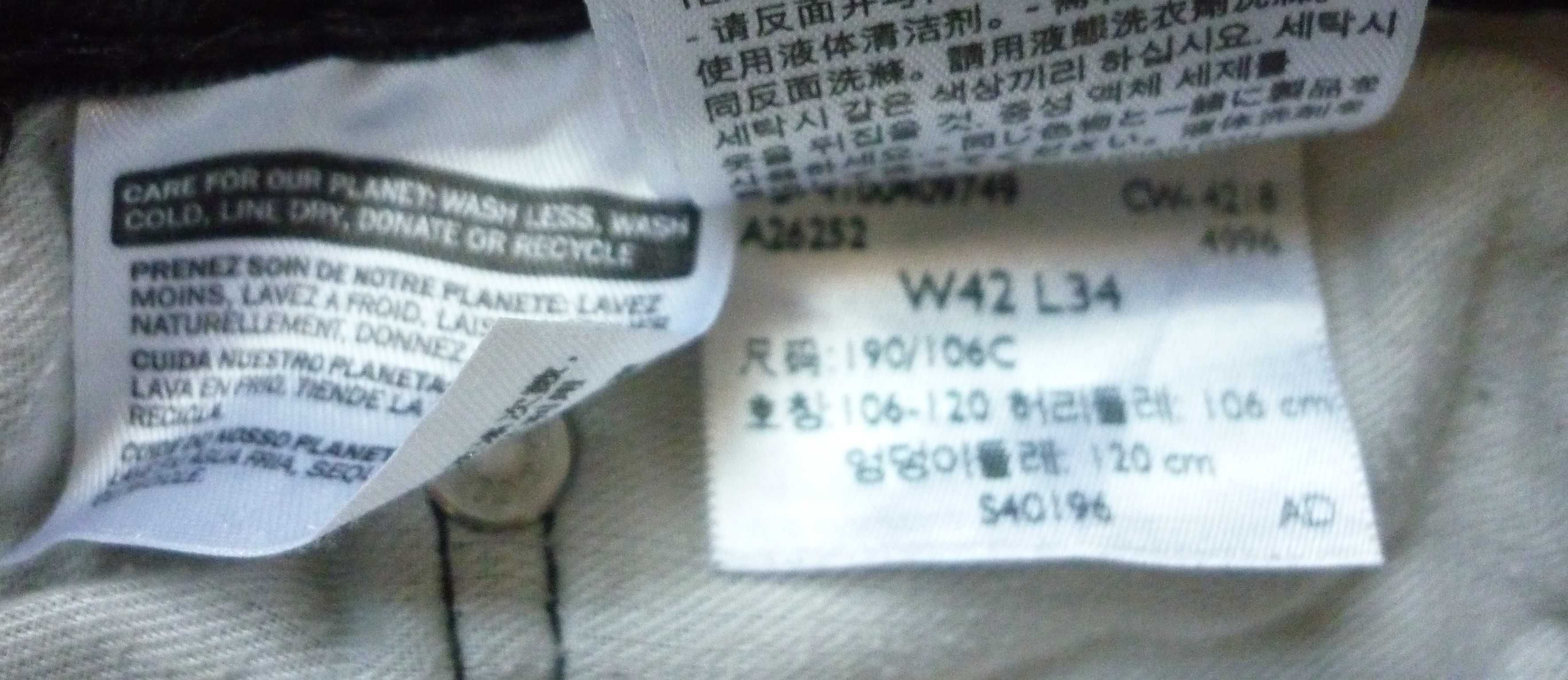 Duże męskie spodnie jeansowe LEVIS jeans r. 3XL W42 L34 czarne STRETCH