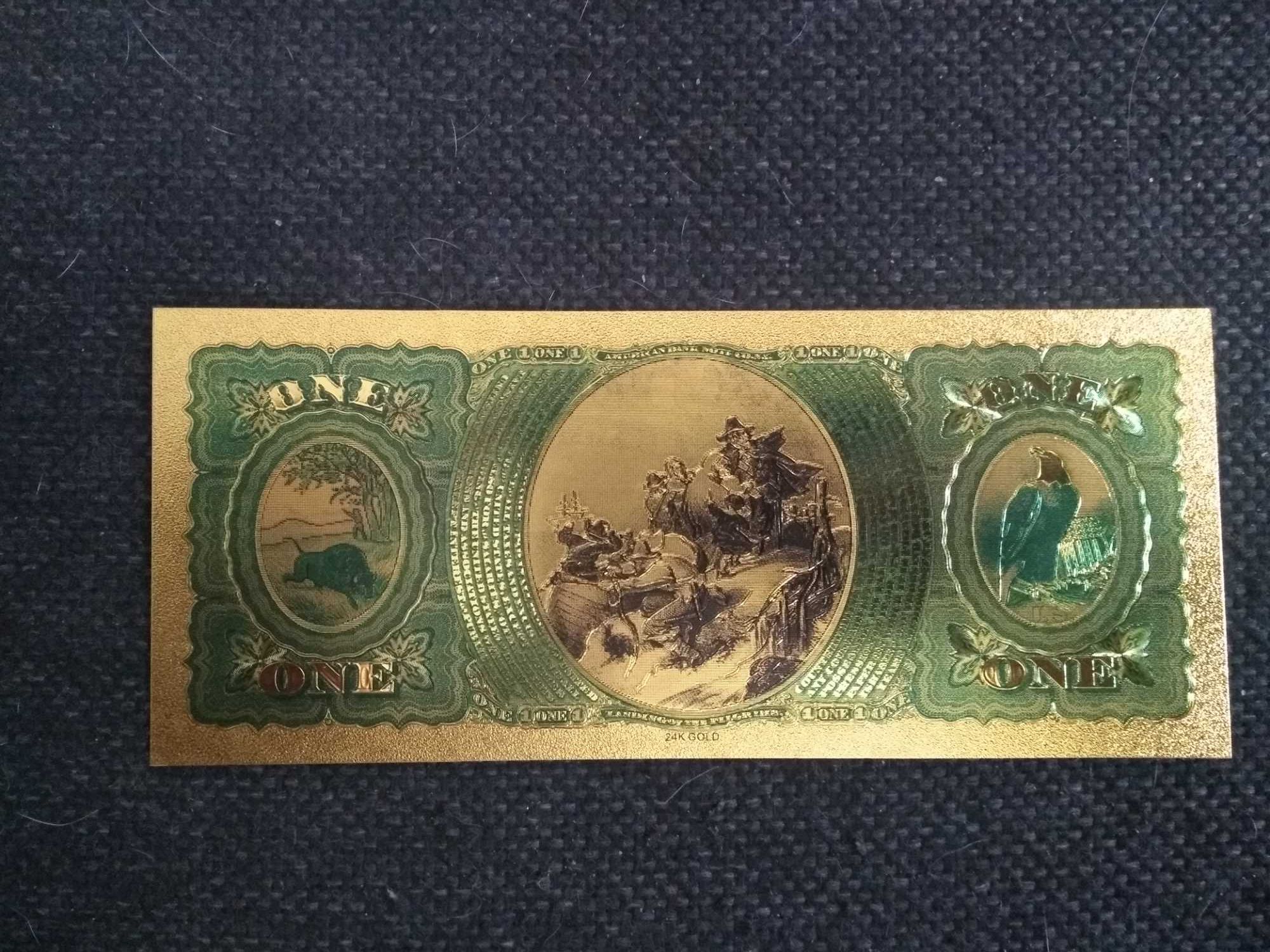Banknot kolekcjonerski pozłacany - 1 stary dolar