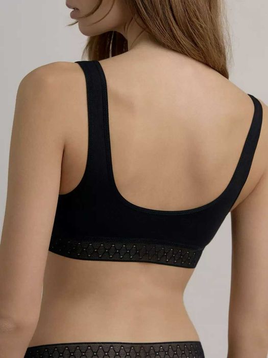 Бюстьє бавовна Conte XS S хлопок топ топік бра чорний натураль зручний