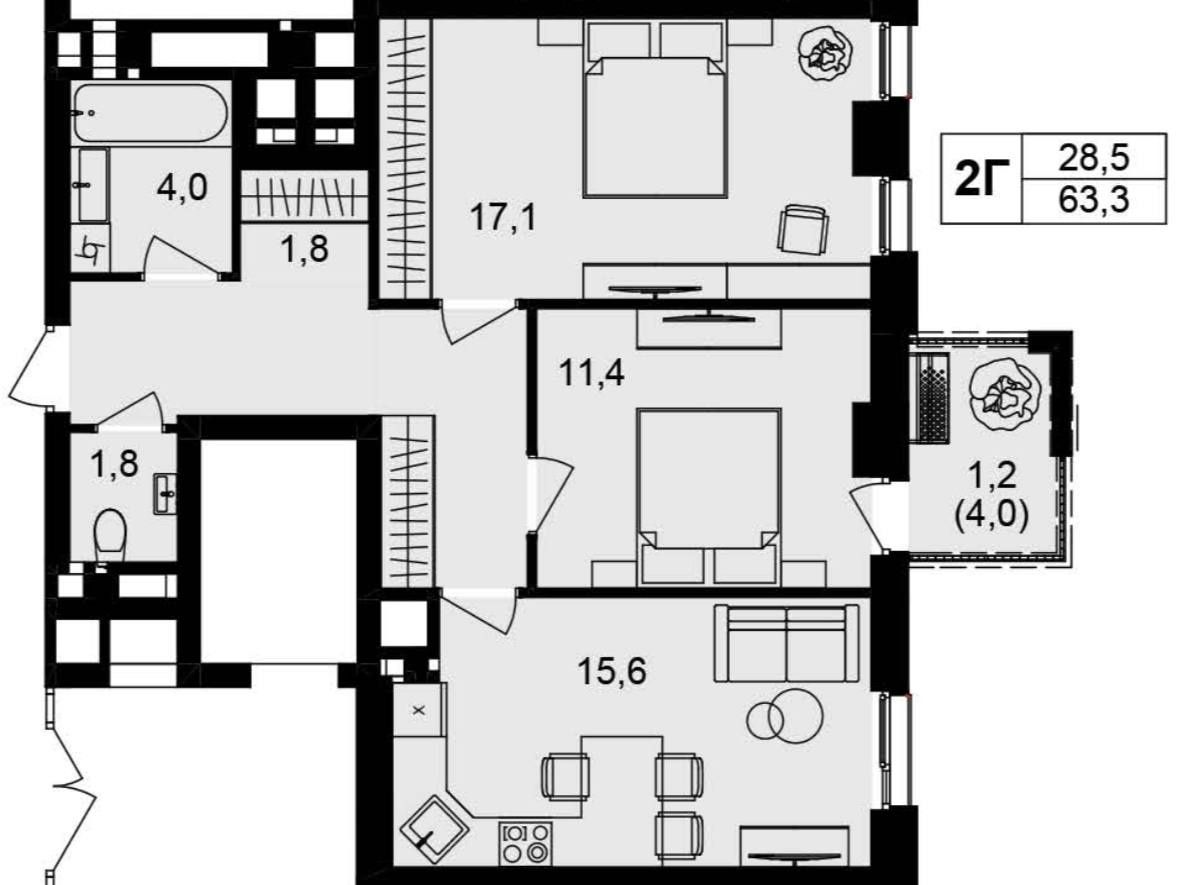 2 кімнатна квартира в центрі без комісії
