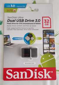 pendrive Sandisk Dual USB - USB-micro USB typ 3 - 32 GB - nowy