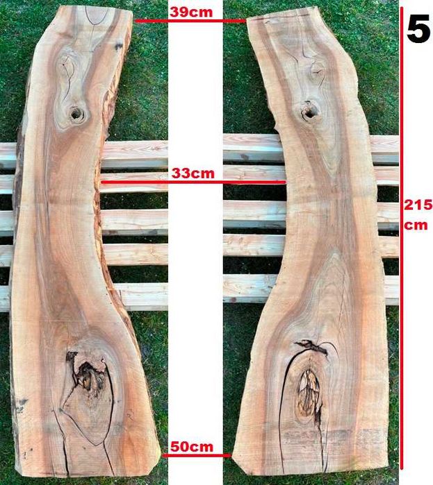 Deski (foszty) z orzecha włoskiego, dł. 215, szer. 60-35