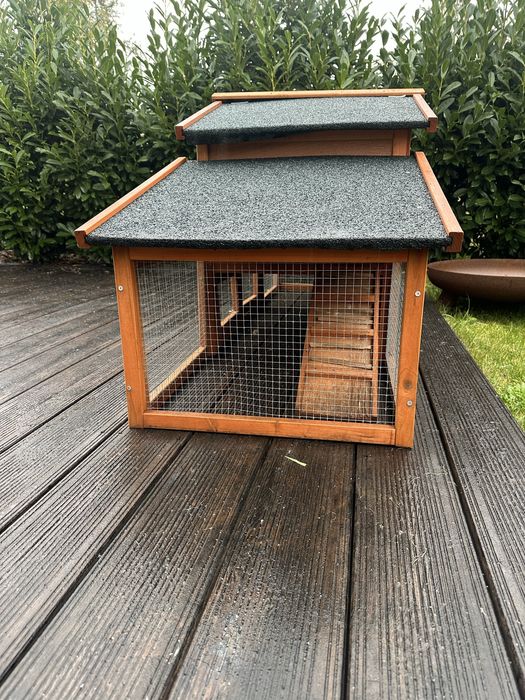 Drewniany kurnik / domek dla kur lub królików z wybiegem