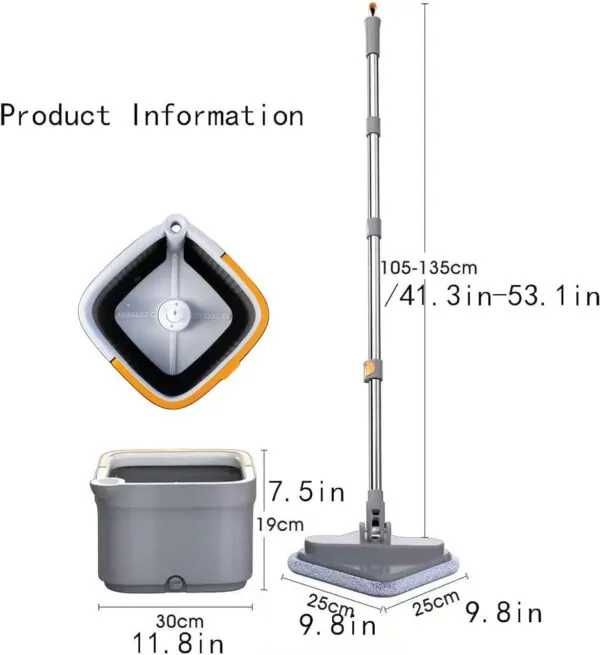 Швабра з відром 5,8 л безконтактний самовіджим для миття підлоги