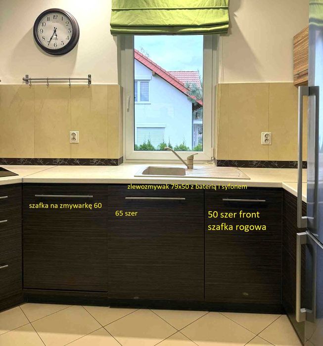 Meble kuchenne zebrano jasne i ciemne komplet bez agd