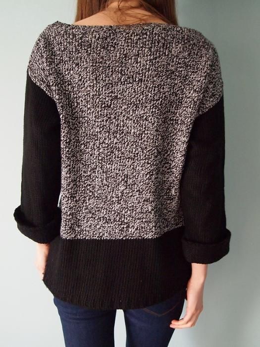 Szaro-czarny sweterek Atmosphere 38 M 36 S oversize sweter siwy szary