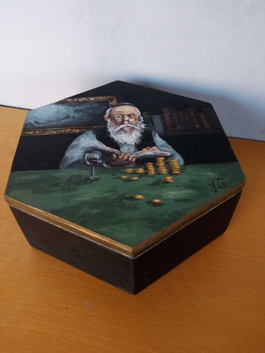 РУЧНАЯ РАБОТА картина иудаика  - деревянная шкатулка для украшений