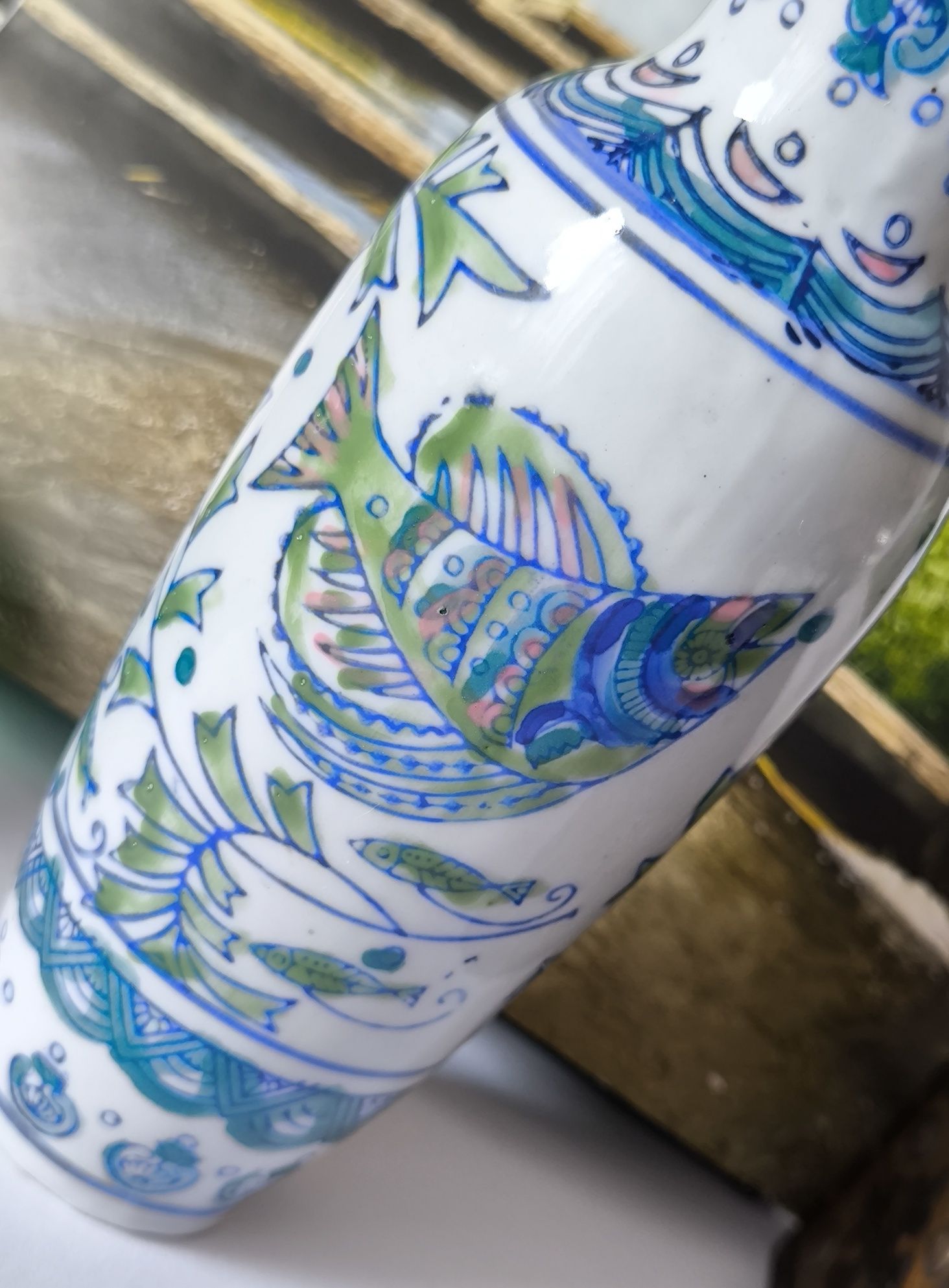 Wazon ręcznie malowany piękna stara porcelana