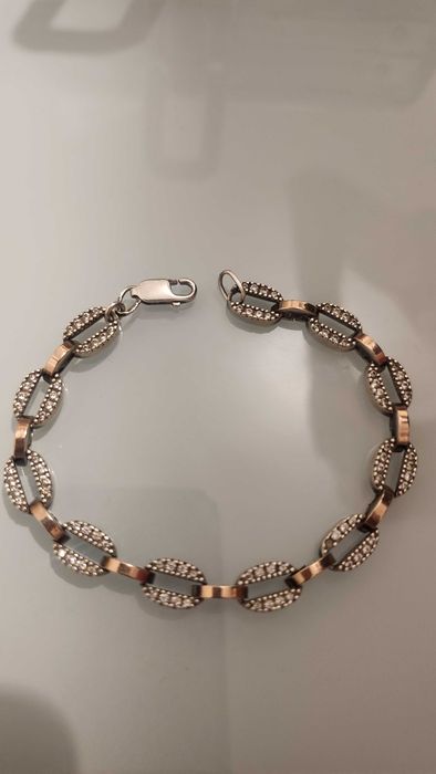 Srebrna bransoletka ze złotem