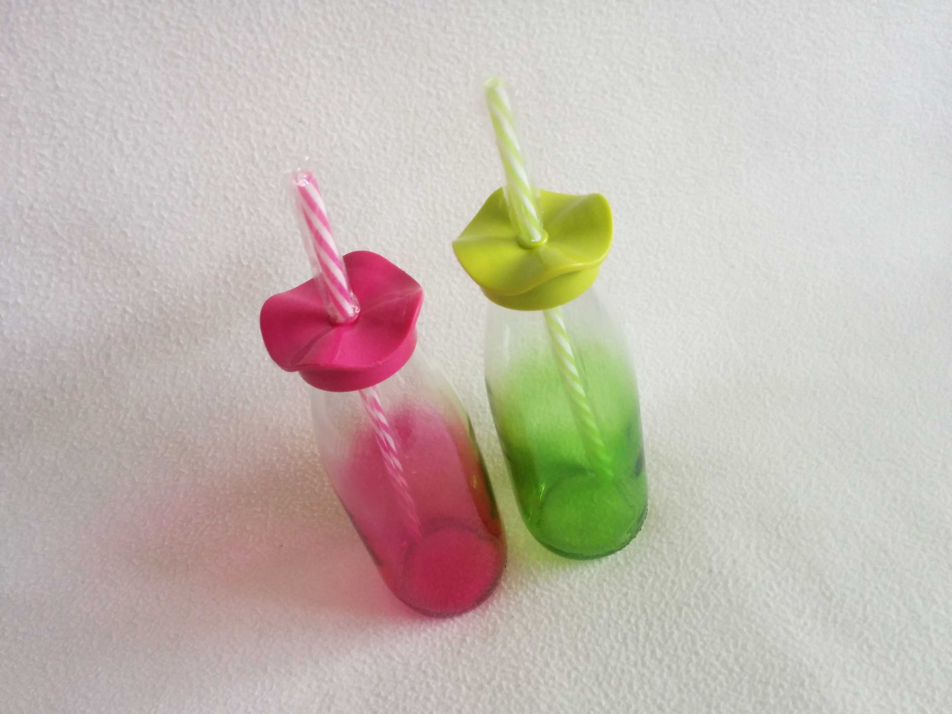NOWE kolorowe butelki ze słomkami na zimne napoje
