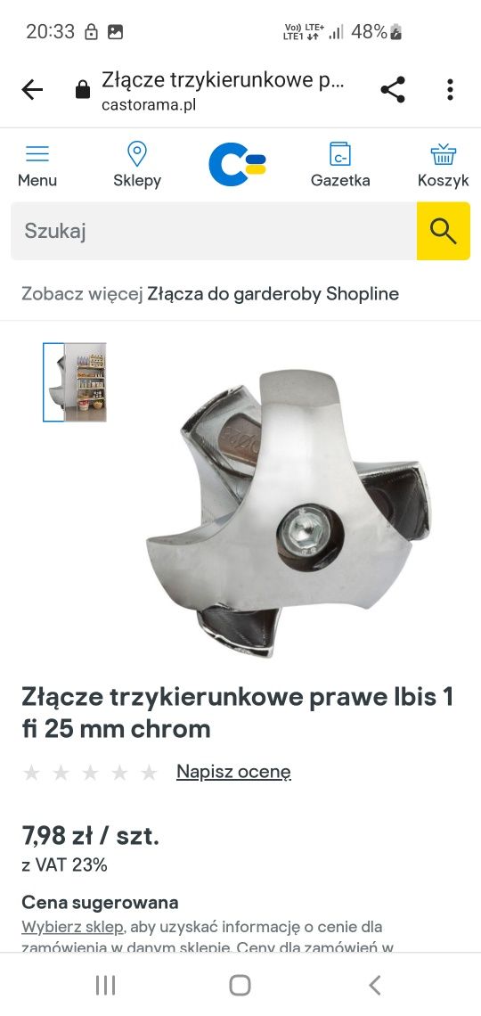 Rurki wieszaki ścienne zaślepki złącza trzykierunkowe końcówkimocujace
